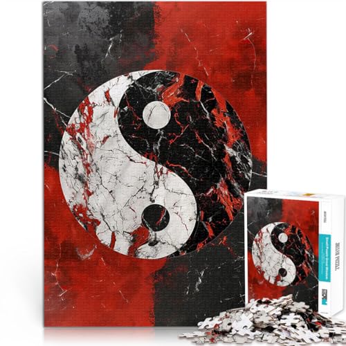 Purpurrotes Yin Yang Puzzle 1000 Teile für Jugendliche Spiele Spielzeug Geschenk mit vollständig ineinander greifenden, zufällig geformten Teilen 38x26cm von SYUNFEI