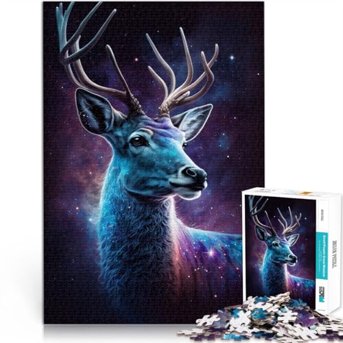 2000-teiliges Puzzle Erwachsene, Galaxie-Tier-Hirsch-Quizspiel, Herausforderung der Gehirnintelligenz, süchtig machendes Spielzeug, 27,56 x 39,37 Zoll, Teenager ab 14 Jahren von SYUNFEI
