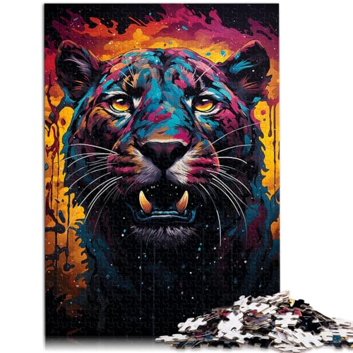 Puzzle für Erwachsene mit 1000 Teilen, bunter Gepard, Denkspiel, Wanddekoration, einzigartiges Geburtstags, 38x52cm Puzzle für Erwachsene mit 1000 Teilen, bunter Gepard, Denkspiel, Wanddekoration, einzigartiges Geburtstags, 38x52cm von SYUNFEI
