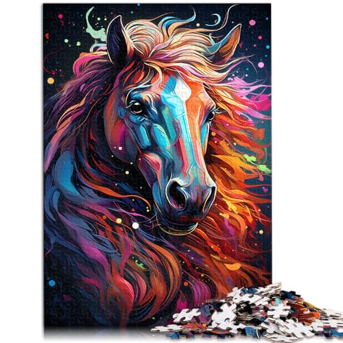 2000-teiliges Puzzle für Erwachsene, Farbmalerei, Pferd, anspruchsvolles Spiel, Geschenke, tolles Geschenk für Spiele, 27,56 x 39,37 Zoll, für Teenager ab 14 Jahren von SYUNFEI