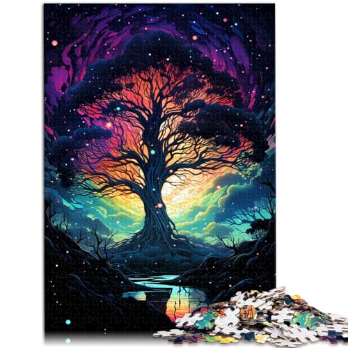 Puzzle für Erwachsene, 1000 Teile, Psychedelischer Sternenbaum, Denkspiel, Weihnachtswunschliste mit Weihnachtsmann,38x52cm, für Teenager ab 14 Jahren von SYUNFEI