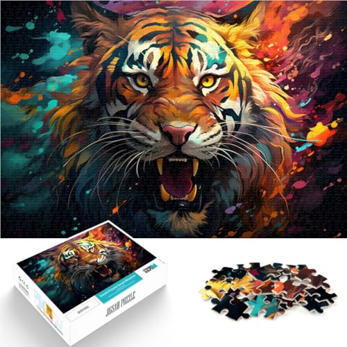 Puzzle für Erwachsene, 1000 Teile, Quizspiel „Sibirischer Tiger“ mit vollständig ineinander greifenden, zufällig geformten Teilen, 10,27 x 14,96 Zoll Puzzle für Erwachsene, 1000 Teile, Quizspiel „Sibirischer Tiger“ mit vollständig ineinander greifenden, zufällig geformten Teilen, 10,27 x 14,96 Zoll von SYUNFEI