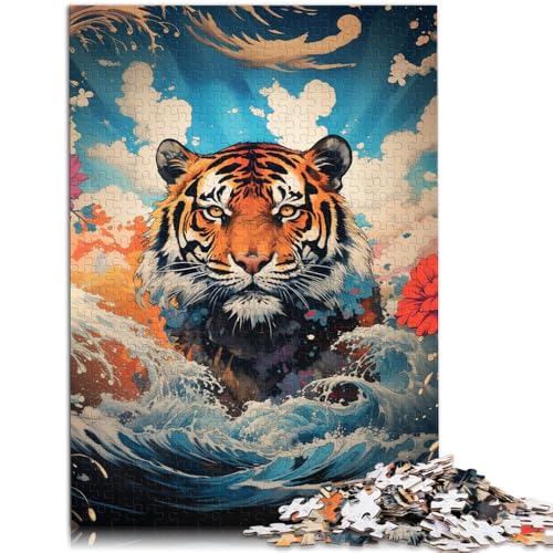 Puzzle für Erwachsene, 1000 Teile, Art Tiger, Spielspielzeug für die ganze Familie, Geschenk mit passendem Poster und Quizblatt, 14,96 x 20,47 Zoll von SYUNFEI
