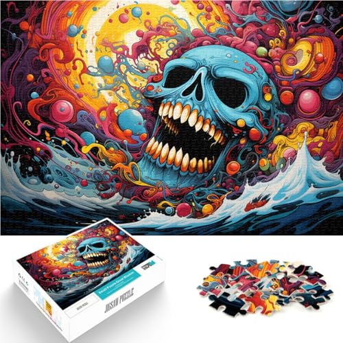 1000-teiliges Puzzle für Erwachsene, Totenkopf-Spiel, Spielzeug, Herausforderung für die Gehirnintelligenz, süchtig machendes Spielzeug,38x52cm, von SYUNFEI