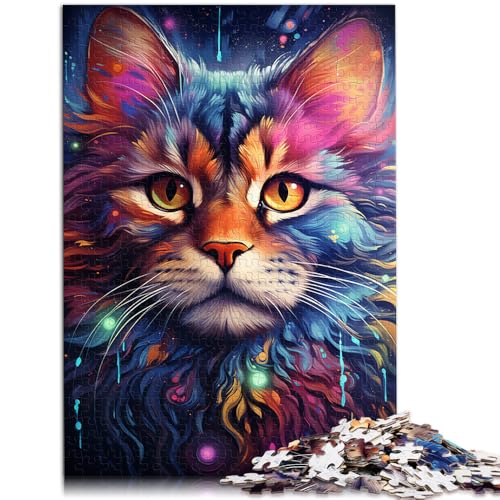 1000-teiliges Puzzle für Erwachsene, Malen, Farbe, Sternenhimmel, Katze, Lernspielzeug, 38x52cm, für Teenager ab 14 Jahren 1000-teiliges Puzzle für Erwachsene, Malen, Farbe, Sternenhimmel, Katze, Lernspielzeug, 38x52cm, für Teenager ab 14 Jahren von SYUNFEI