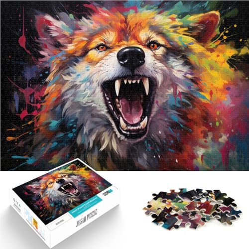 Puzzle für Erwachsene, 2000 Teile, bunter Wolf, Spiele, Spielzeug, Geschenk, Herausforderung für die Gehirnintelligenz, süchtig machendes Spielzeug, 27,56 x 39,37 Zoll, von SYUNFEI