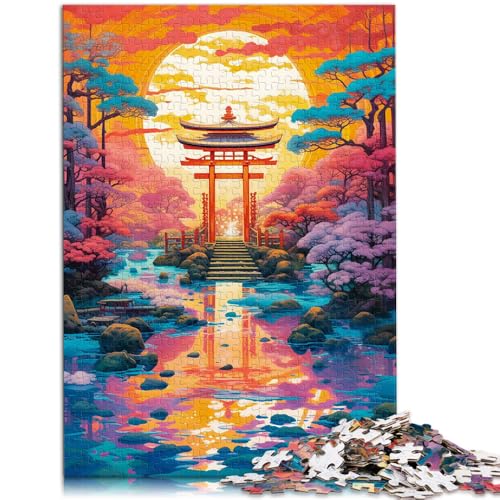 1000-teiliges Puzzle für Erwachsene, farbenfroher Sonnenuntergang, Quizspiel mit vollständig ineinander greifenden, zufällig geformten Teilen,38x52cm, für Teenager ab 14 Jahren von SYUNFEI