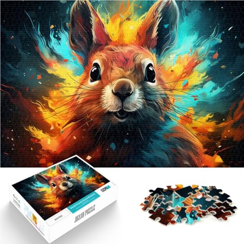 Puzzle für Erwachsene, 1000 Teile, farbenfrohe, süße Eichhörnchen-Kunst, Quizspiel, tolles Geschenk für die ganze Familie,50x75cm, für 14-Jährige Puzzle für Erwachsene, 1000 Teile, farbenfrohe, süße Eichhörnchen-Kunst, Quizspiel, tolles Geschenk für die ganze Familie,50x75cm, für 14-Jährige von SYUNFEI