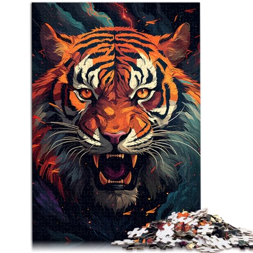 Puzzle, wütender Tiger, 1000-teiliges Puzzle, 50 x 75 cm, Holzbrettpuzzle, geeignet für Erwachsene und Kinder ab 14 Jahren, Lernspielzeug Puzzle, wütender Tiger, 1000-teiliges Puzzle, 50 x 75 cm, Holzbrettpuzzle, geeignet für Erwachsene und Kinder ab 14 Jahren, Lernspielzeug von SYUNFEI