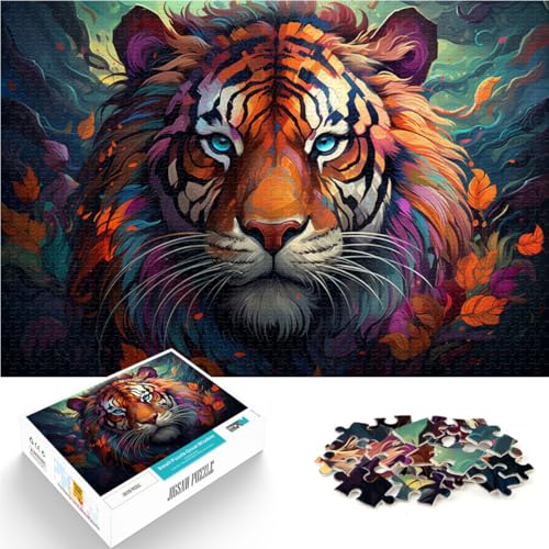Puzzle für Erwachsene, 2000 Teile, bunter, wütender Tiger, Denkspiel, tolles Geschenk für die ganze Familie, 60 x 90 cm, für 14-Jährige von SYUNFEI