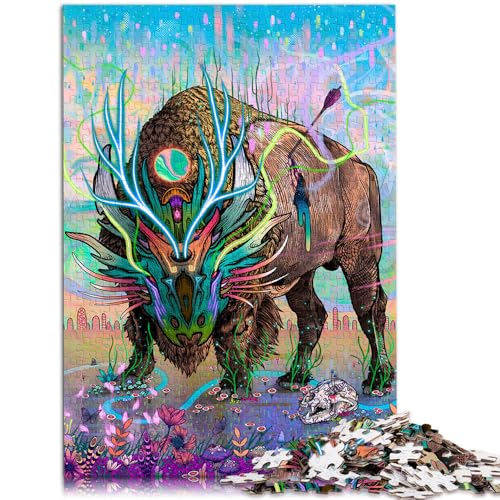 Puzzle für Erwachsene, 1000 Teile, Quizspiel „Altes heiliges REH“ mit vollständig ineinander greifenden, zufällig geformten Teilen, 19,7 x 29,5 Zoll von SYUNFEI