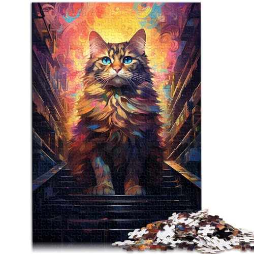 Puzzle für Erwachsene, 2000 Teile, farbenfrohe psychedelische Katze, anspruchsvolles Spiel, tolle Geschenke und Spielzeuge, 70 x 100 cm, für 14-Jährige von SYUNFEI