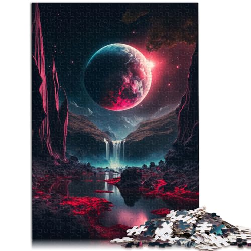 Puzzle „Blood Moon Rising“ 1000 Teile Puzzle 10,27 x 14,96 Zoll Holzbrettpuzzle für Erwachsene und Kinder ab 14 Jahren als Geschenk für die ganze Familie und die von SYUNFEI