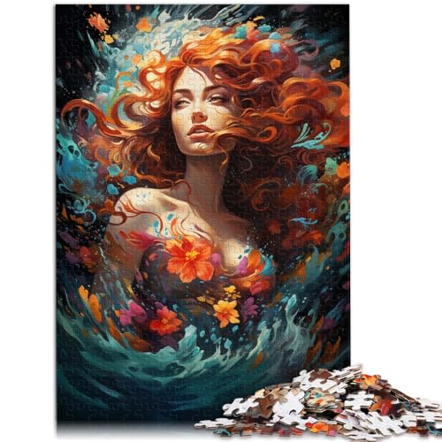 1000-teiliges Puzzle für Erwachsene, Bunte Blumengöttin, Quizspiel, Lernspiel für Geburtstag, Weihnachten,38x52cm von SYUNFEI