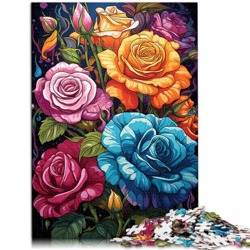 Puzzle für Erwachsene, 1000 Teile, Bunte Rosen, Quizspiel, anspruchsvoll, Aber unterhaltsam und humorvoll,50x75cm, geeignet für Jugendliche ab 14 Jahren von SYUNFEI