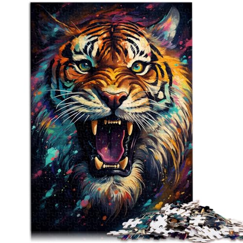 2000-teiliges Puzzle für Erwachsene, kosmischer Tiger, Quizspiel, Familienspiel, Stressabbau, schwieriges Herausforderungspuzzle, 27,56 x 39,37 Zoll von SYUNFEI