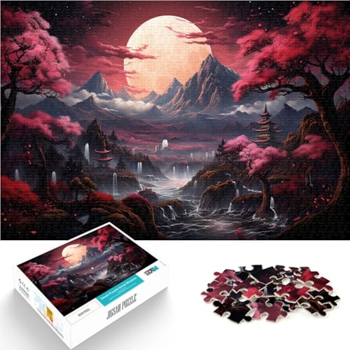 Puzzle „EIN rosa Wald“ für Erwachsene, 1000 Teile, 50 x 75 cm, Holzbrettpuzzle, geeignet für Erwachsene und Kinder ab 14 Jahren, zum Stressabbau von SYUNFEI