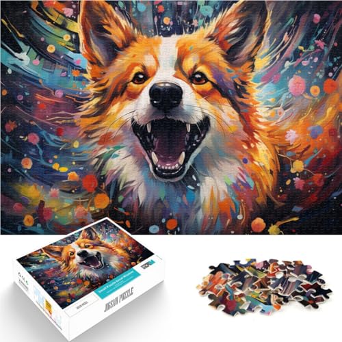 Puzzle für Erwachsene mit 1000 Teilen, Corgi-Hund, Denkspiel, anspruchsvoll, Aber unterhaltsam und humorvoll,50x75cm, für Teenager ab 14 Jahren von SYUNFEI