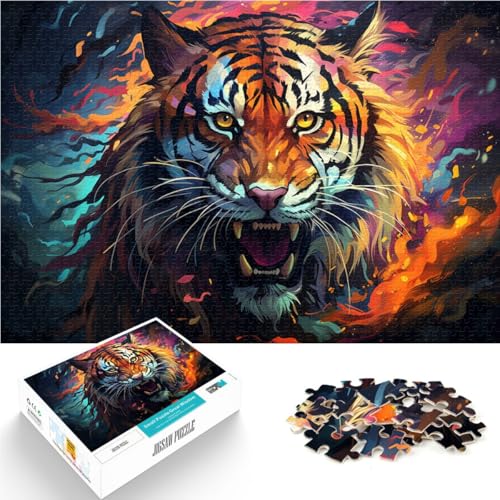 Puzzle mit 1000 Teilen für Erwachsene, Farbtiger, Quizspiel, Spaß für Zuhause, Geburtstagsgeschenk, Reisegeschenk, 14,96 x 20,47 Zoll von SYUNFEI