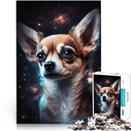 Puzzle für Erwachsene, 1000 Teile, Galaxy Chihuahua-Quizspiel, ganze Familie,38x52cm, für 14-Jährige von SYUNFEI