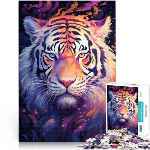 Puzzle für Erwachsene, 1000 Teile, Tiertiger, anspruchsvolles Spiel, Geschenke, geeignet als Schreibtischdekoration, 10,27 x 14,96 Zoll, von SYUNFEI