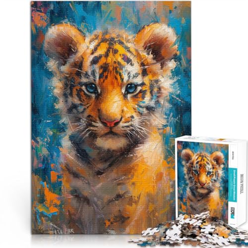 Puzzle 2000 Teile für Erwachsene, lächelndes Tigerbaby, Lernspielzeug, Wichtelgeschenke, 70 x 100 cm, für Teenager ab 14 Jahren von SYUNFEI