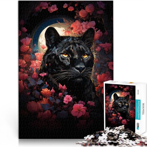 1000-teiliges Puzzle für Erwachsene, Leopardenblumen, Quizspiel, anspruchsvoll, Aber unterhaltsam und humorvoll,38x52cm, für 14-Jährige von SYUNFEI
