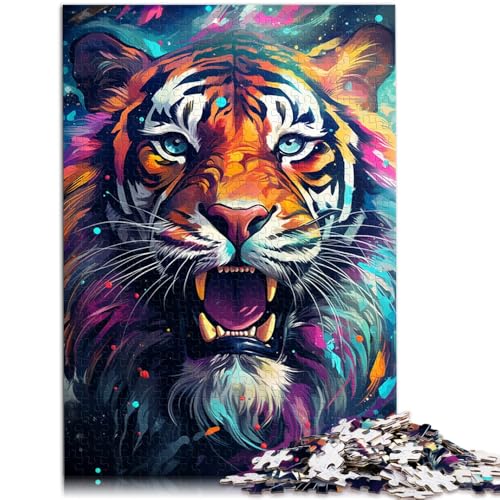 Puzzle für Erwachsene, 1000 Teile, majestätisches Tigergemälde, anspruchsvolles Spiel, tolles Geschenk für Spiele, 26x38cm, für Teenager ab 14 Jahren von SYUNFEI