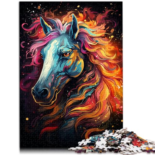 Puzzle für Erwachsene, 1000 Teile, Pferde auf dem Planeten, Quizspiel, Weihnachtswunschliste mit Weihnachtsmann,38x52cm, für Teenager ab 14 Jahren von SYUNFEI