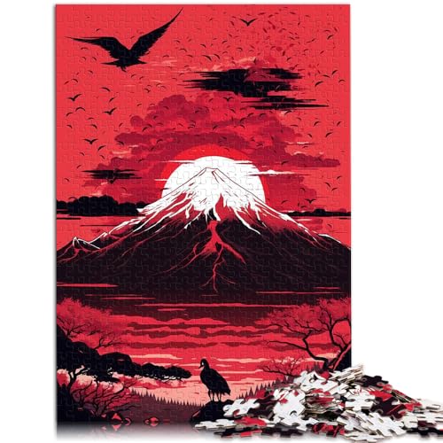 Puzzle für Erwachsene, 2000 Teile, Roter Sonnenuntergang über dem Berg Fuji, Denkspiel, Lustiges Puzzle, 27,56 x 39,37 Zoll, für Teenager ab 14 Jahren von SYUNFEI