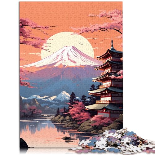 1000-teiliges Puzzle für Erwachsene, Sakura unter dem Berg Fuji, Lernspielzeug, tolles Geschenk für Spiele,38x52cm, für Teenager ab 14 Jahren von SYUNFEI