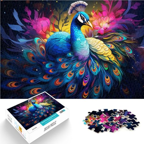 Puzzle für Erwachsene, 1000 Teile, schöner Pfau, Lernpuzzle, 26x38cm, für Teenager ab 14 Jahren von SYUNFEI