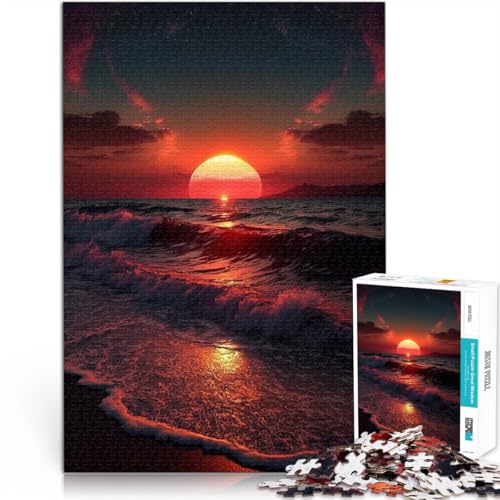 1000-teiliges Puzzle für Erwachsene, schöner Sonnenuntergang, Stressabbau-Spielzeug, Herausforderung für die Gehirnintelligenz, süchtig machendes Spielzeug, 50 x 75 cm, von SYUNFEI