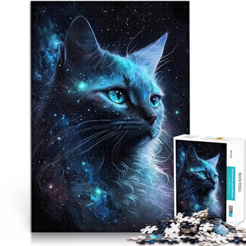 Puzzle mit 1000 Teilen für Erwachsene, Weltraum-Quizspiel „Cosmic Cat“, 38x52 cm, tolles Teenager ab 14 Jahren von SYUNFEI
