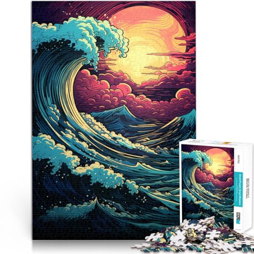 Puzzle für Erwachsene, 1000 Teile, Psychedelische Weltraumwelle, Denkspiel, Stressabbau, Schwierige Herausforderung, 14,96 x 20,47 Zoll von SYUNFEI