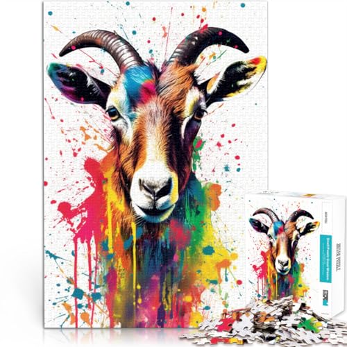 1000-teiliges Puzzle für Erwachsene, Ziegen, Lernspielzeug, Spaß für zu Hause, Aktivitäten, Geburtstagsgeschenk, Reisegeschenk, 19,7 x 29,5 Zoll von SYUNFEI