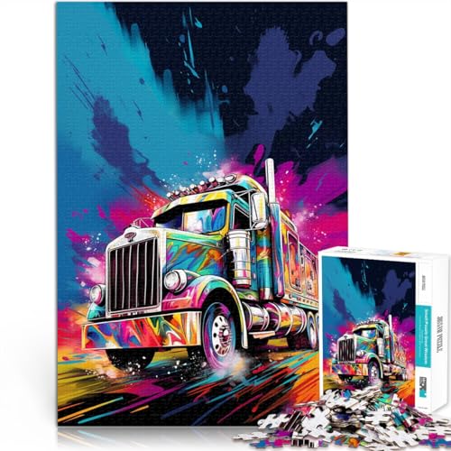 Puzzle „Trucks on The Road“, 1000 Teile, Lernspiele, 50 x 75 cm, Holzbrettpuzzle für Erwachsene und Familien, Familienspiele, Weihnachts- und Geburtstagsgeschenke von SYUNFEI