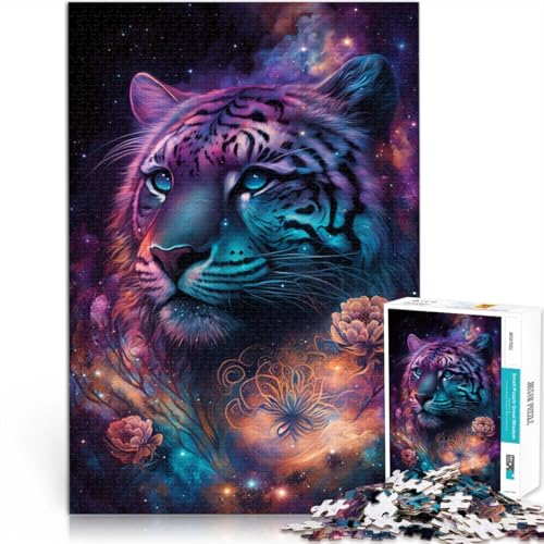 Puzzle für Erwachsene, 1000 Teile, Weltraum, Tiger, Blumen, Denkspiel, Lernspiel für Geburtstag, Weihnachten,38x52cm von SYUNFEI