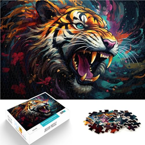 1000-teiliges Puzzle für Erwachsene, Wilder Feuertiger, Lernspielzeug, Weihnachtswunschliste mit Weihnachtsmann,50x75cm, für Teenager ab 14 Jahren 1000-teiliges Puzzle für Erwachsene, Wilder Feuertiger, Lernspielzeug, Weihnachtswunschliste mit Weihnachtsmann,50x75cm, für Teenager ab 14 Jahren von SYUNFEI
