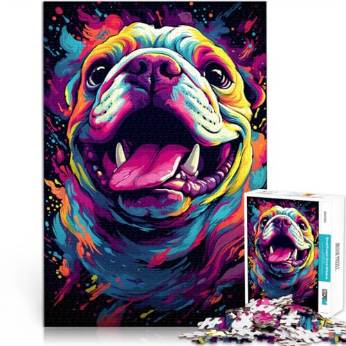 Puzzle für Erwachsene mit 1000 Teilen, wütender Bulldogge, Denkspiel, Wanddekoration, einzigartiges Geburtstags, 38x52cm Puzzle für Erwachsene mit 1000 Teilen, wütender Bulldogge, Denkspiel, Wanddekoration, einzigartiges Geburtstags, 38x52cm von SYUNFEI