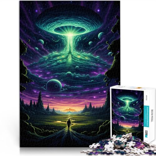Puzzle 1000 Teile für Erwachsene, Alien-Raumschiff-Puzzle, Wanddekoration, 14,96 x 20,47 Zoll, für Teenager ab 14 Jahren von SYUNFEI