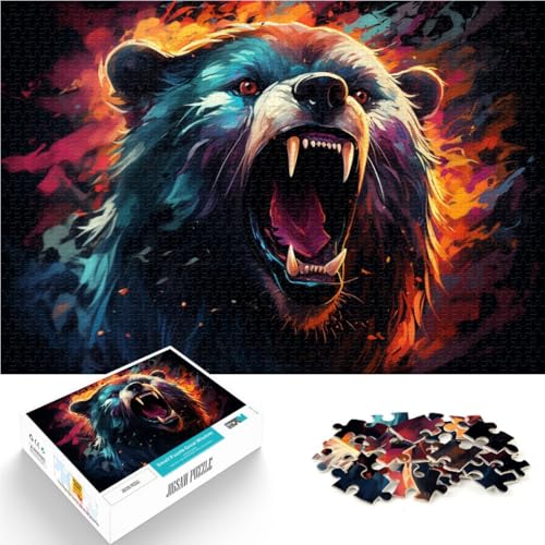 Puzzle 1000 Teile für Erwachsene, Bär, Malen, Kunst, Lernen, Lernspielzeug, 19,7 x 29,5 Zoll, Analyse und Logik, für Teenager ab 14 Jahren Puzzle 1000 Teile für Erwachsene, Bär, Malen, Kunst, Lernen, Lernspielzeug, 19,7 x 29,5 Zoll, Analyse und Logik, für Teenager ab 14 Jahren von SYUNFEI