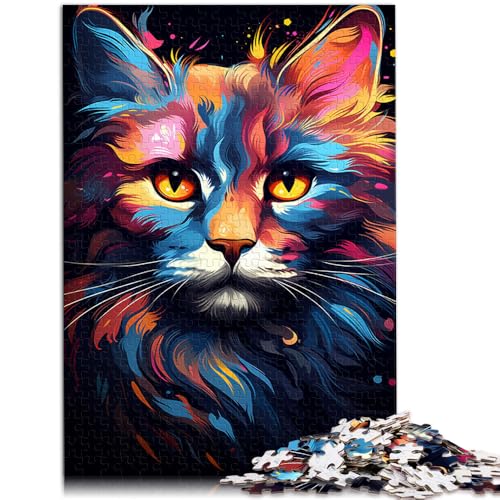 Puzzle 1000 Teile für Erwachsene, Bizarre Art Cat, Puzzle-Wanddekoration, 19,7 x 29,5 Zoll, Teenager ab 14 Jahren von SYUNFEI