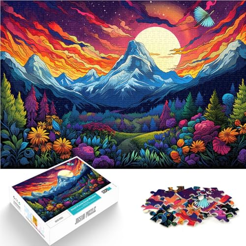 Puzzle 1000 Teile für Erwachsene, Blumen und Berge, herausfordernd, schwierig, Puzzlegeschenke für Freunde und Familie, 10,27 x 14,96 Zoll von SYUNFEI