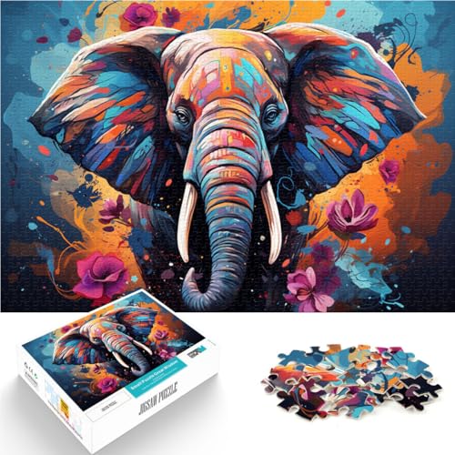 Puzzle 1000 Teile für Erwachsene Elefant Anspruchsvolles, schwieriges Puzzle mit passendem Poster und Quizblatt 10,27 Zoll x 14,96 Zoll Puzzle 1000 Teile für Erwachsene Elefant Anspruchsvolles, schwieriges Puzzle mit passendem Poster und Quizblatt 10,27 Zoll x 14,96 Zoll von SYUNFEI