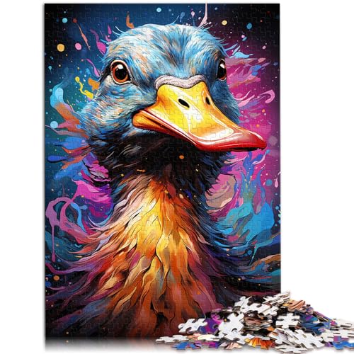 Puzzle für Erwachsene, 1000 Teile, Ente ausmalen, anspruchsvolles Spiel mit passendem Poster und Quizblatt, 50 x 75 cm, für Teenager ab 14 Jahren von SYUNFEI