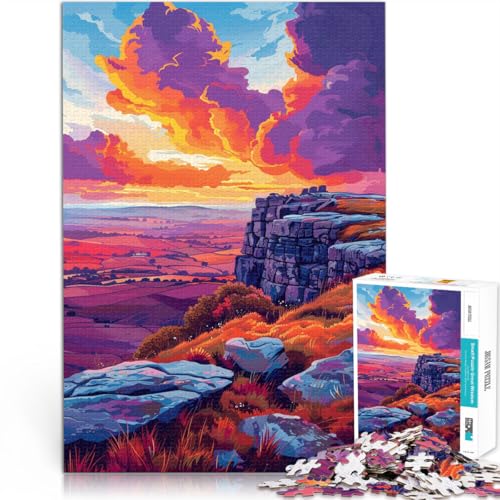 Puzzle 1000 Teile für Erwachsene, Klippen bei Sonnenuntergang,50x75cm, Wichtelgeschenk für Teenager ab 14 Jahren von SYUNFEI