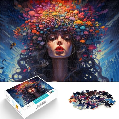 Puzzle 1000 Teile für Erwachsene, Pilzmädchen, Cartoon-Puzzle, Weihnachtswunschliste mit Weihnachtsmann,50x75cm, für Teenager ab 14 Jahren von SYUNFEI