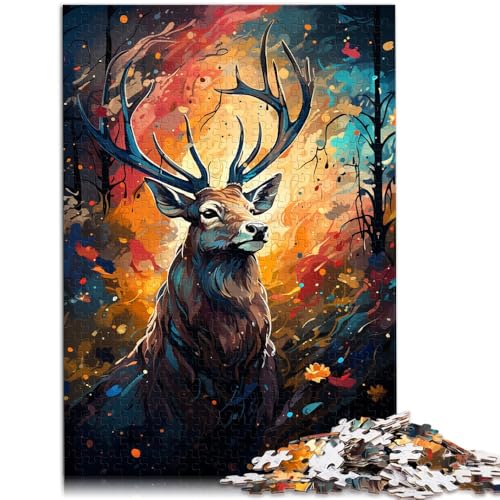 Puzzle 1000 Teile für Erwachsene, Sternenhimmel, Farbmalerei, Hirsch, Lernspielzeug, 26 x 38cm, tolles Geschenk für Spiele von SYUNFEI
