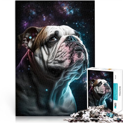 Puzzle für Erwachsene, 1000 Teile, Weltraum, Farbe, Bulldogge, Spiele, Spielzeug, Geschenk, ganze Familie, 19,7 x 29,5 Zoll von SYUNFEI